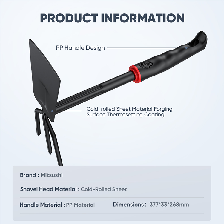 Mitsushi Combination Hoe & Fork 2 in 1 Professional Garden Tool Camping Rake