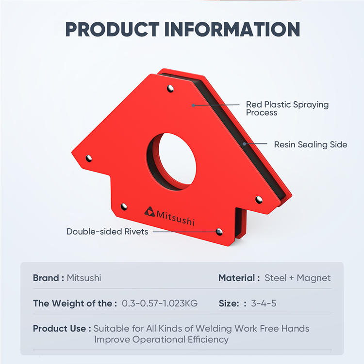 Mitsushi Magnetic Steel Welding Holder Size 3 4 5 Capable of holding up to 25/50/75-LBS Welding