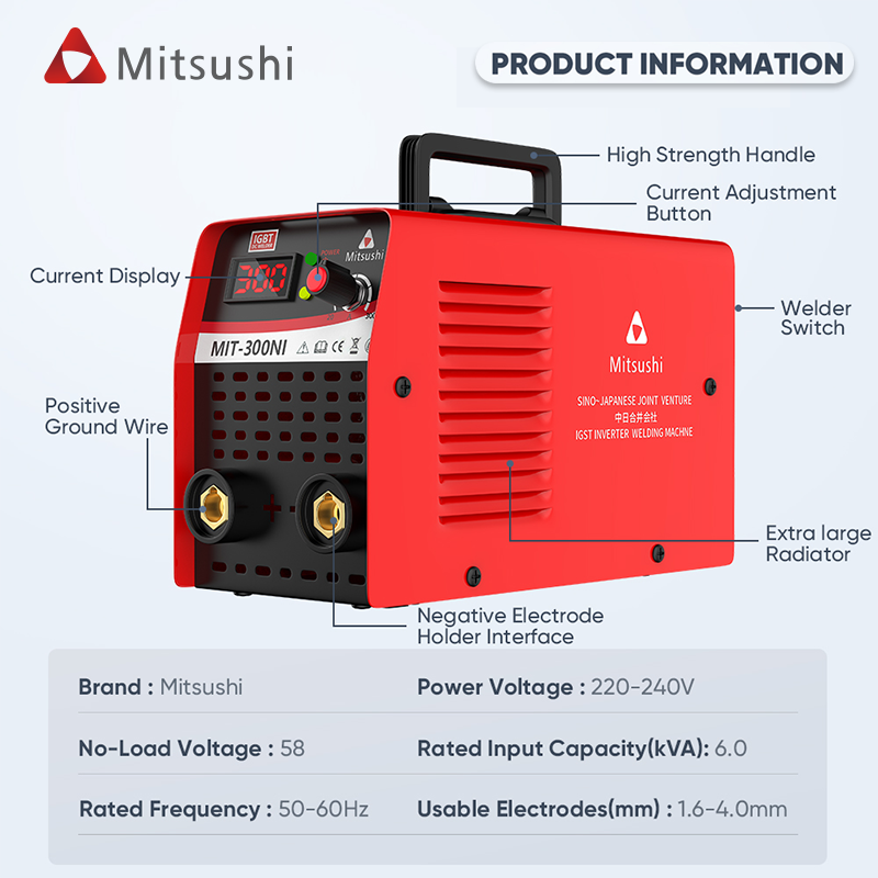 Mitsushi Mini Digital Display Inverter Welding Machine Mit300