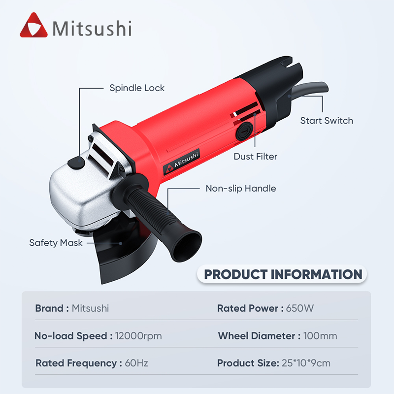 Mitsushi MIT954 Electric Powerful Angle Grinder 650W