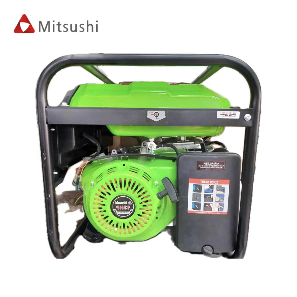 Power Gasoline Generator Set 220V Electric/manual Start with Movable Wheels and Handrails