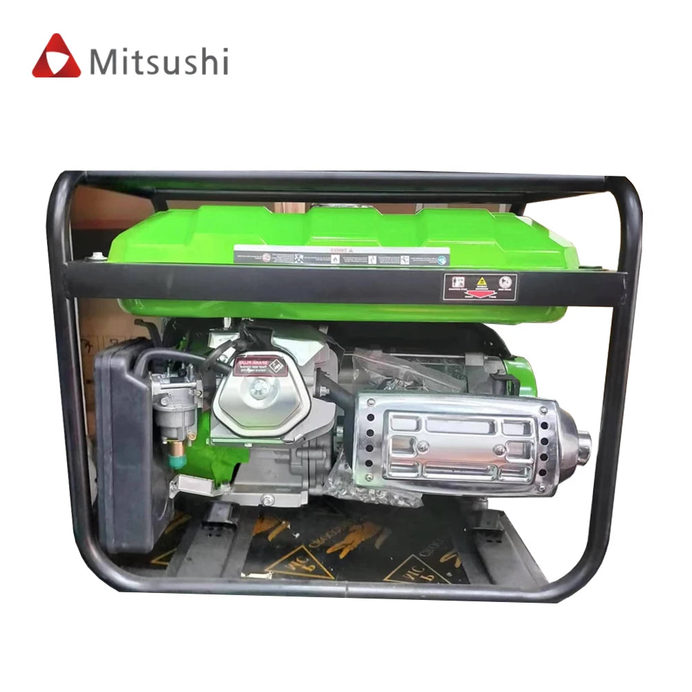 Power Gasoline Generator Set 220V Electric/manual Start with Movable Wheels and Handrails