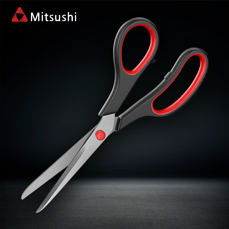 Mitsushi 9.5 Inches Stainless steel red and black scissors