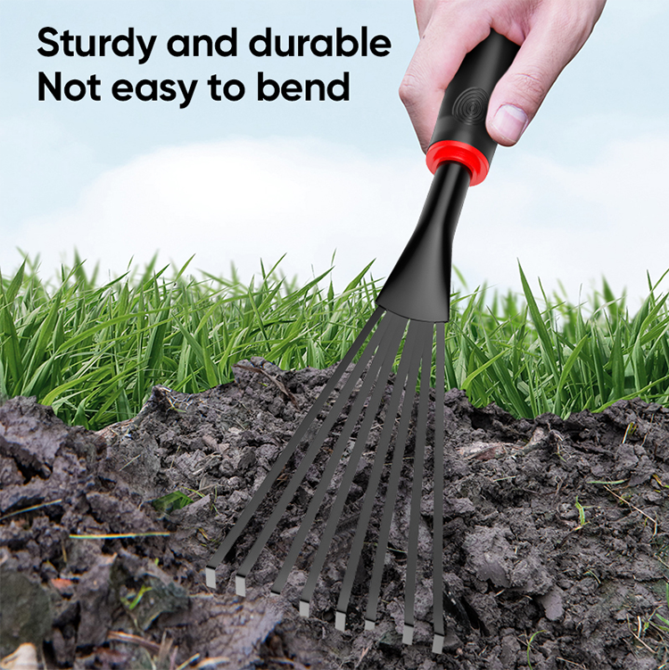 Mitsushi Leaf Rakes Lawn Rakes Farm Tool Grasping Raking 9 Teeth Grass Rake Garden Tools