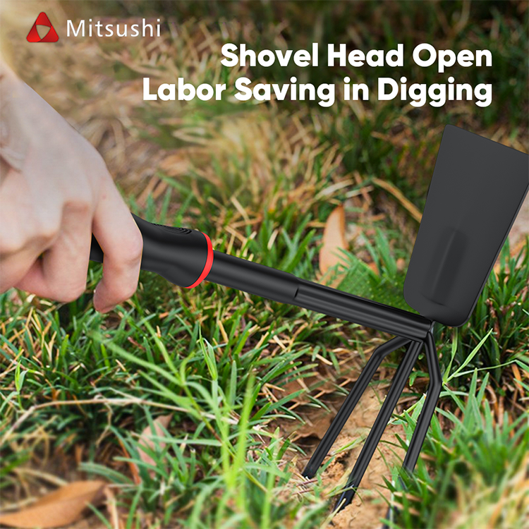 Mitsushi Combination Hoe & Fork 2 in 1 Professional Garden Tool Camping Rake