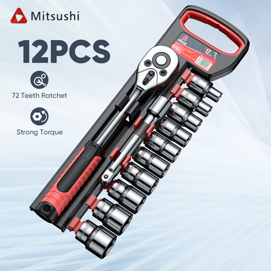 Mitsushi 12-Piece Socket Ratchet Wrench Set