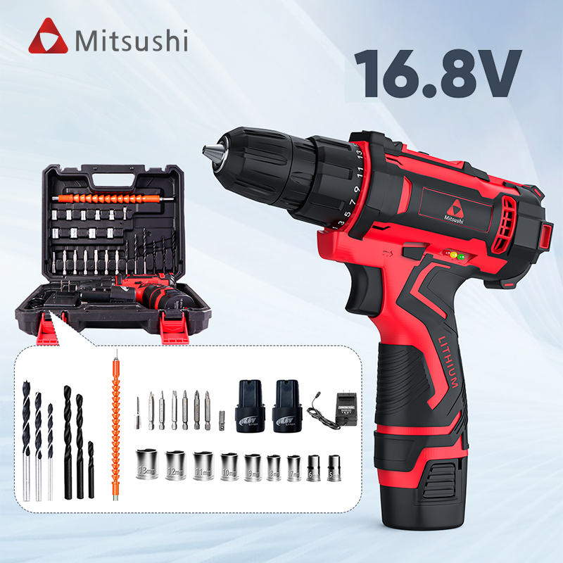 Mitsushi Decoration Use Electric Screwdriver 16V Power Drills Cordless With 24PCS Accessorie
