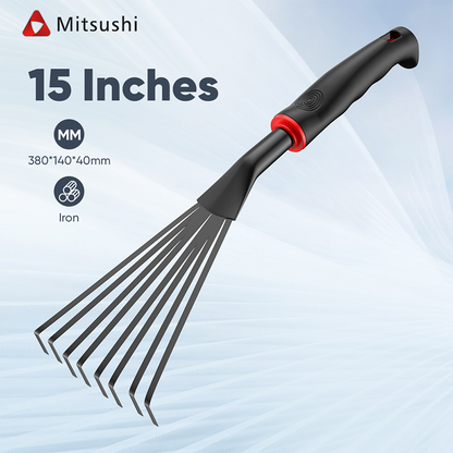 Mitsushi Leaf Rakes Lawn Rakes Farm Tool Grasping Raking 9 Teeth Grass Rake Garden Tools