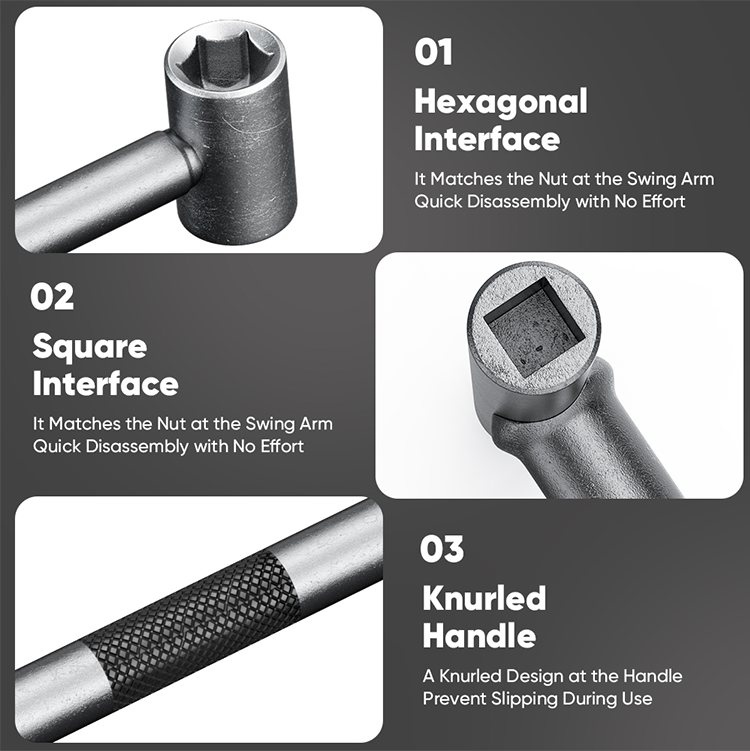 Mitsushi Engine Valve Adjustment Wrench Square Hexagonal Hole Spanner Motorcycle Repair Tool 2PCS
