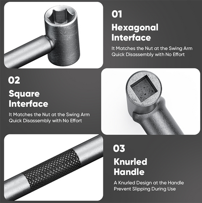 Mitsushi Engine Valve Adjustment Wrench Square Hexagonal Hole Spanner Motorcycle Repair Tool 2PCS