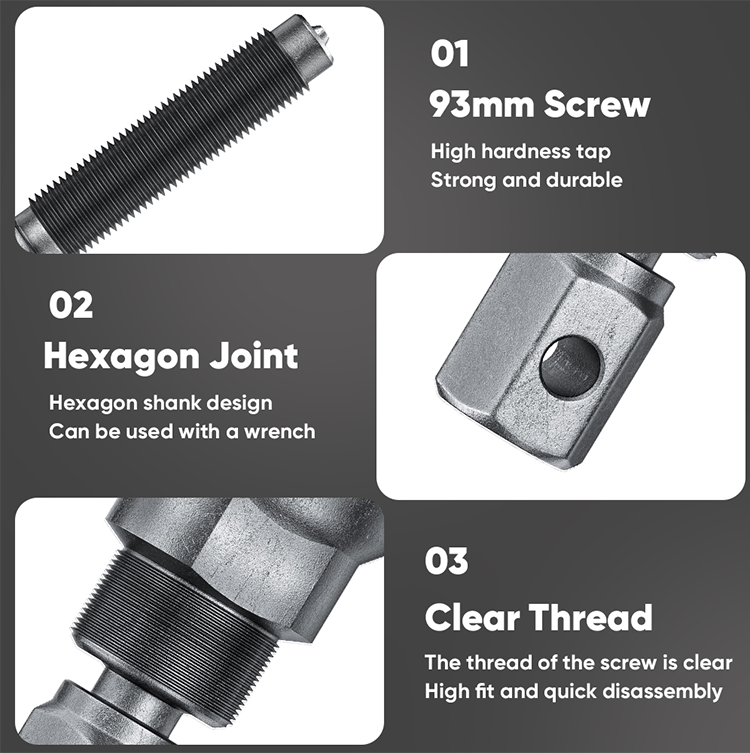 Mitsushi Magnet Puller With Handle Motorcycle Magneto Disassembly Puller with Fine Thread Motorcycle Repair Tool