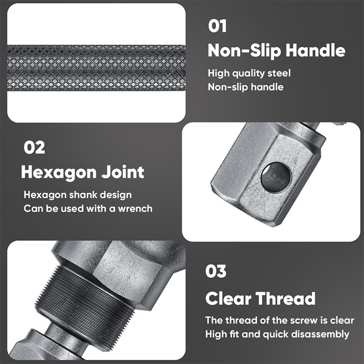 Mitsushi Magnet Puller With Handle Motorcycle Magneto Disassembly Puller With Coarse Thread Motorcycle Repair Tool