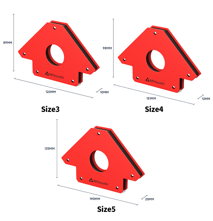Mitsushi Magnetic Steel Welding Holder Size 3 4 5 Capable of holding up to 25/50/75-LBS Welding