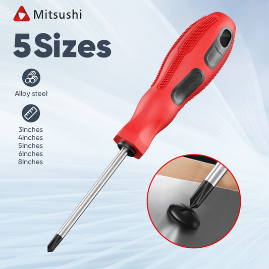 Mitsushi High-Quality Chromium Vanadium Steel Precision Flat-Head Screwdriver