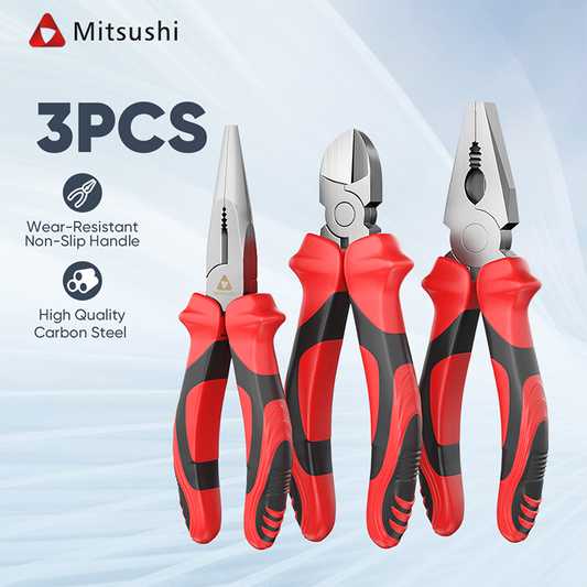 Mitsushi Oil-Resistant And Non-Slip Combination Pliers (3pcs)