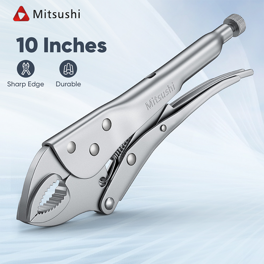 Mitsushi High-Quality Serrated Jaws 10 Inch Round Vise Grip Locking Pliers