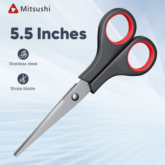 Mitsushi The Bite Is Tight 5.5 Inches Stainless Steel Red And Black Scissors
