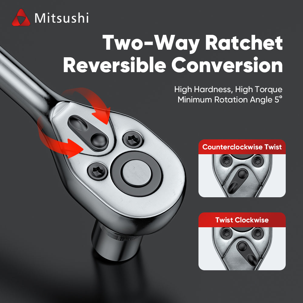 Mitsushi 12-Piece Socket Ratchet Wrench Set
