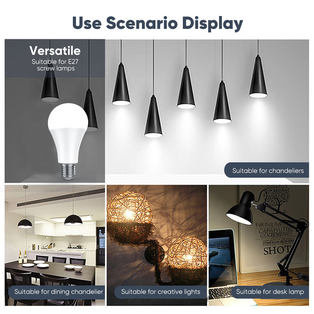 E27 White Energy-Saving LED Spherical Bulb Pack