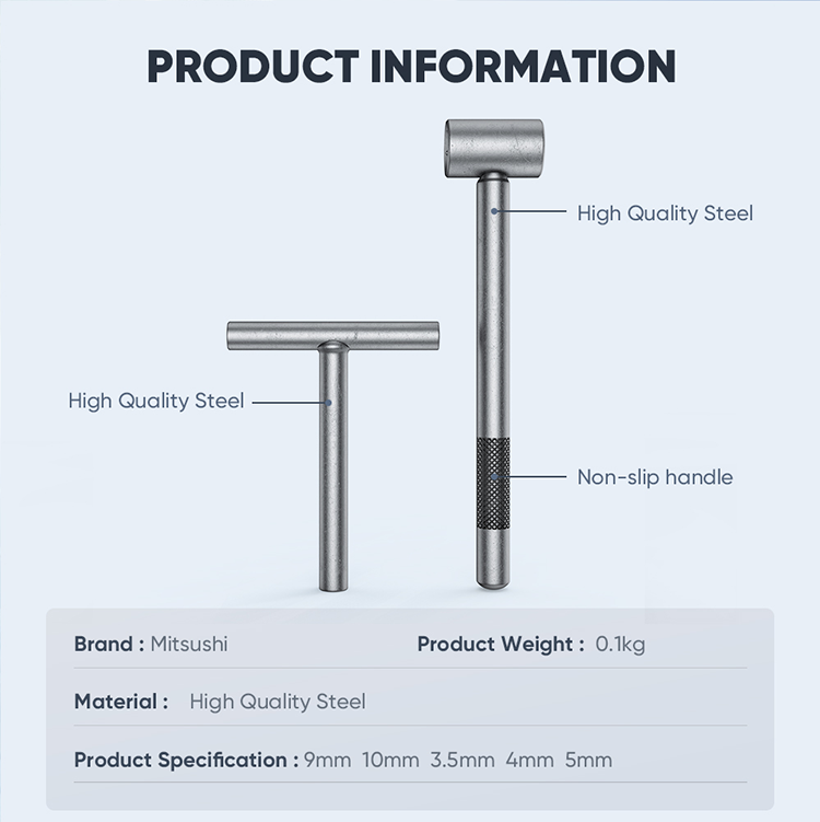 Mitsushi Engine Valve Adjustment Wrench Square Hexagonal Hole Spanner Motorcycle Repair Tool 2PCS