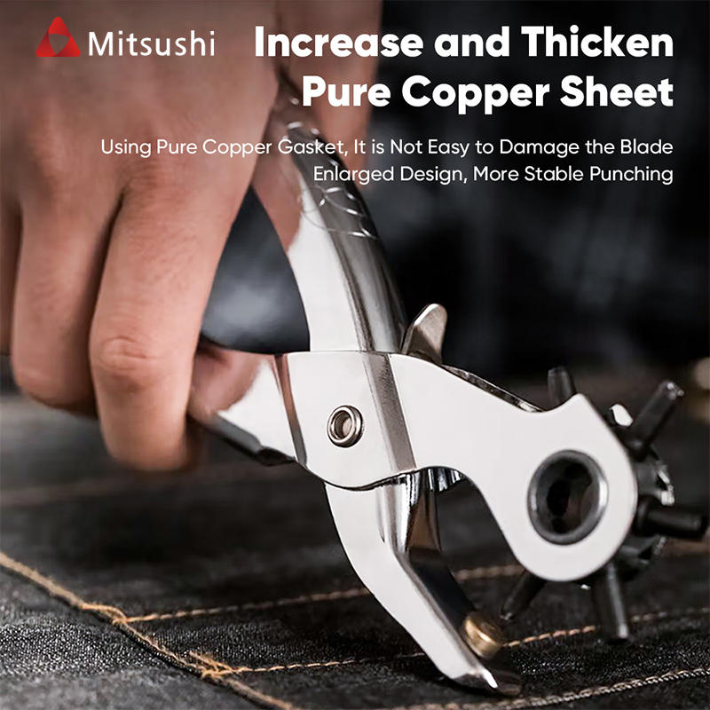 Mitsushi Effort-Saving Multi-Function Punching Pliers 2.5-5MM Leather Punch