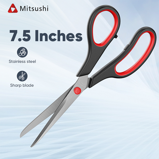 Mitsushi 7.5 Inches Stainless Steel Red And Black Scissors