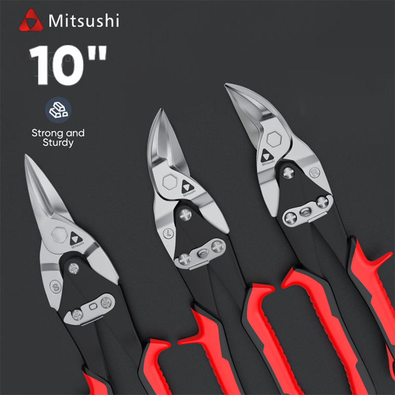 Mitsushi All-Metal Closed Switch Lock 10 Inches Metal Sheet Cutter Right/Left/Straight