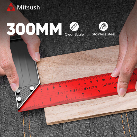 Mitsushi 30cm/12inch Carpentry Angle Tri Square Ruler