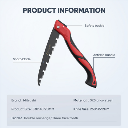 Mitsushi Folding Saw Three-Sided Grinding Hand Sawing