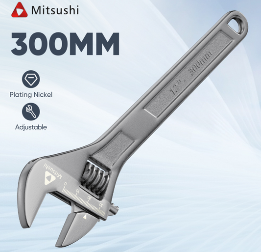 Mitsushi Black Nickel Adjustable Wrench 6/8/10/12 inch