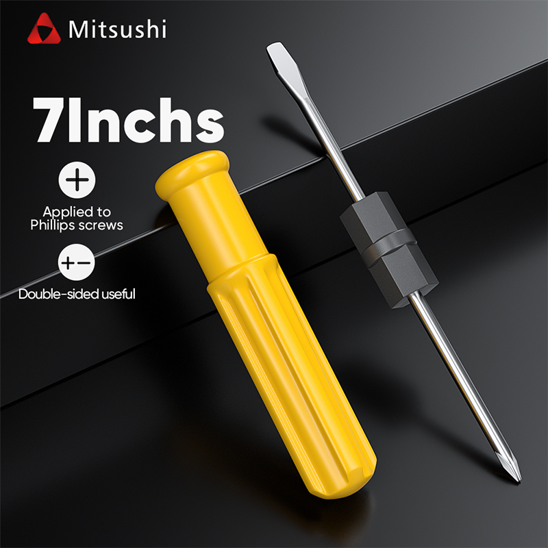 Mitsushi Non-Slip Handle 7 Inch 2 In 1 Cross Screwdriver