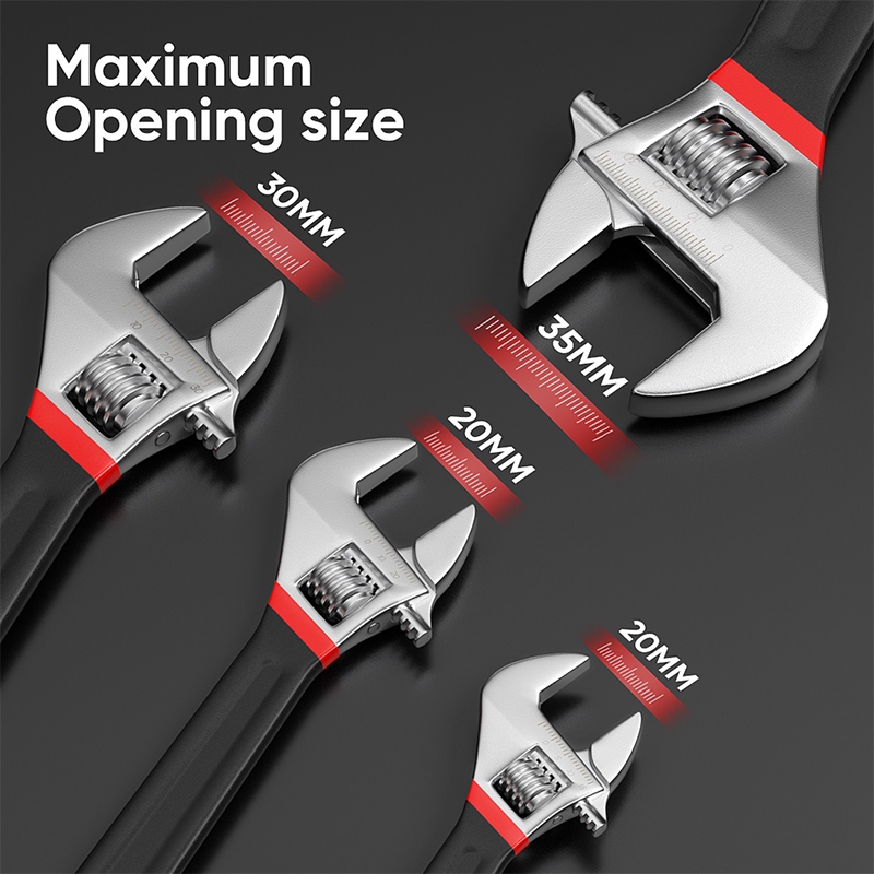 Mitsushi Black Nickel Adjustable Wrench 6/8/10/12 Inch