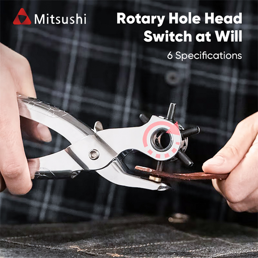 Mitsushi Effort-Saving Multi-Function Punching Pliers 2.5-5MM Leather Punch