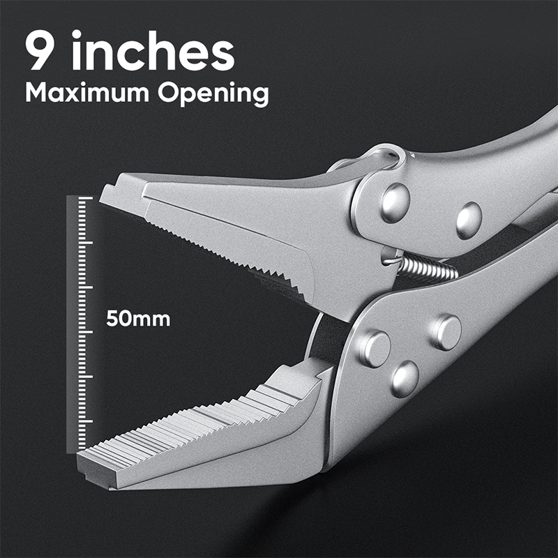 Mitsushi High-Quality Materials 9 Inch Locking Pliers (Long Mouth)