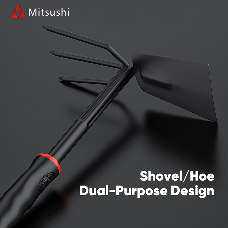 Mitsushi Combination Hoe & Fork 2 in 1 Professional Garden Tool Camping Rake