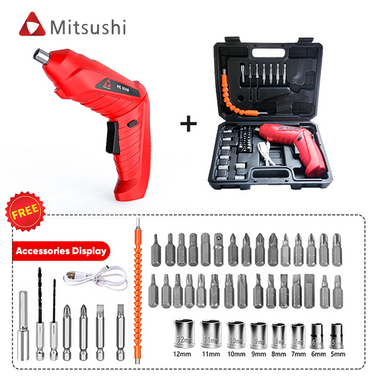 Mitsushi ML100B Mini Electric Screwdriver Portable Cordless Power Drills Electric Screwdriver Set With 16PCS Drill Accessories