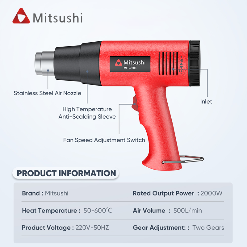 Mitsushi Professionals And Hobbyists Alike Shrink Wrapping And Paint Stripping Heat Gun