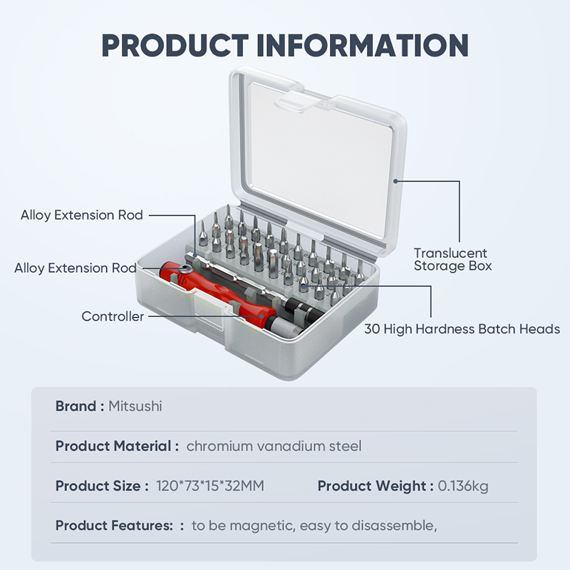 Mitsushi Multifunctional 32 In 1 Screwdriver Set