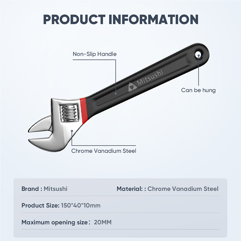 Mitsushi 6/8/10/12 Inch High Quality Carbon Steel Wrench