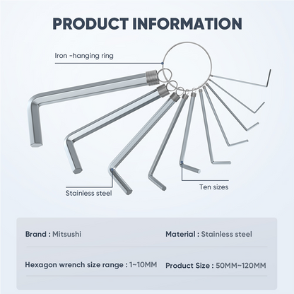 Mitsushi Hexagonal Wrench Set (10pcs)