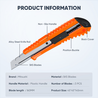Mitsushi 6 Inch Utility Knife With Replaceable Blade