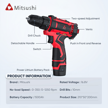 Mitsushi Decoration Use Electric Screwdriver 16V Power Drills Cordless With 24PCS Accessorie