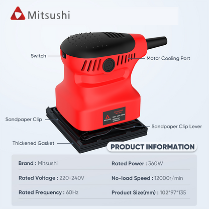 Mitsushi Grinding And Polishing Professional Palm Sanding Machine