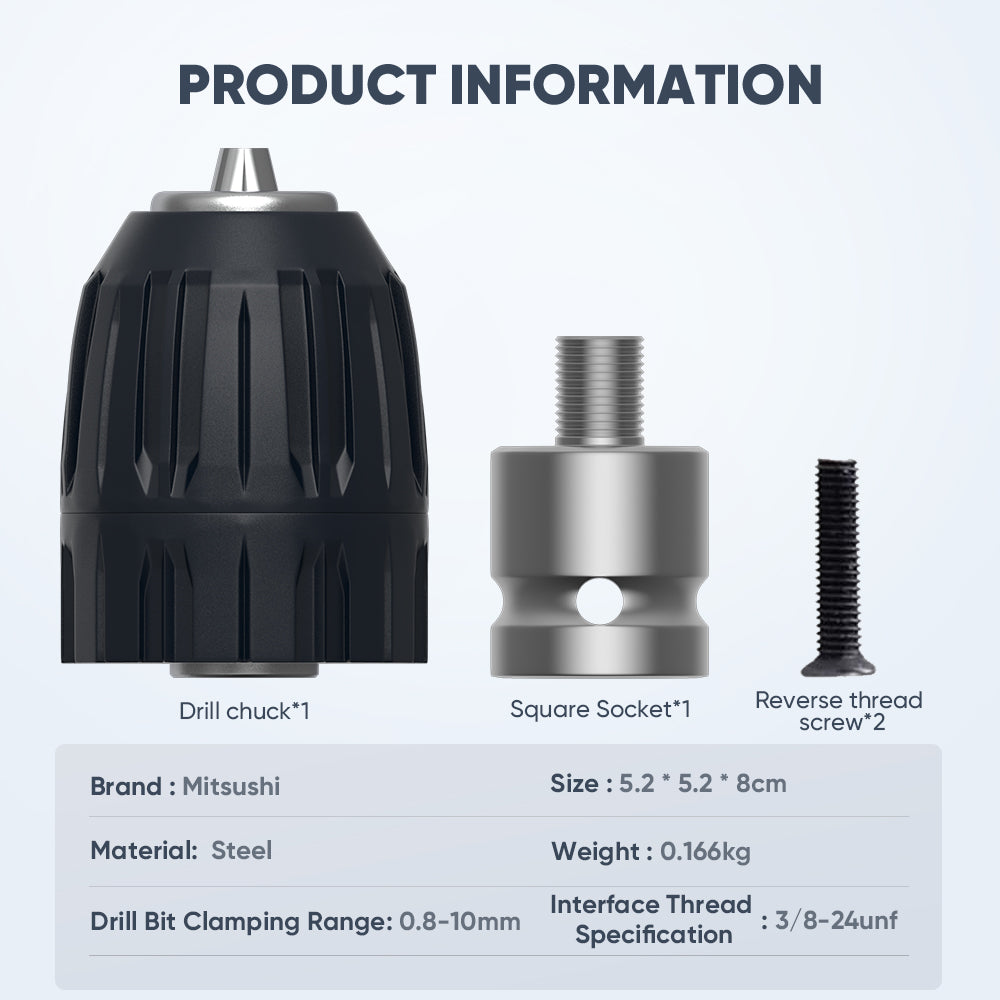 Square socket drill bit adapter