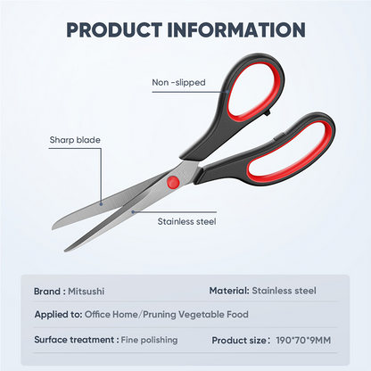 Mitsushi 7.5 Inches Stainless Steel Red And Black Scissors