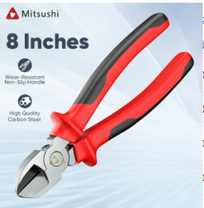 Mitsushi High-Carbon Steel Knife Diagonal Cutting Pliers 8 /6 inch
