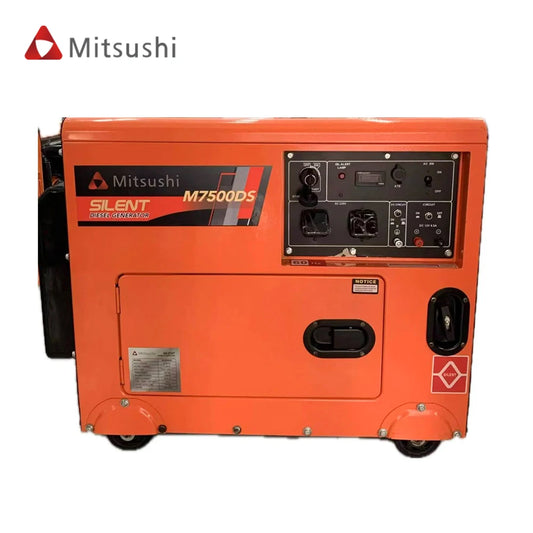 6KW Portable Silent Diesel Generator Set Single Phase 220v Power Alternator with Options 60Hz Frequency for 6000W