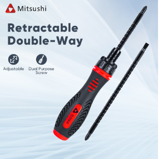 Mitsushi High-Quality Steel Forging 2-In-1 Ratchet Screwdriver